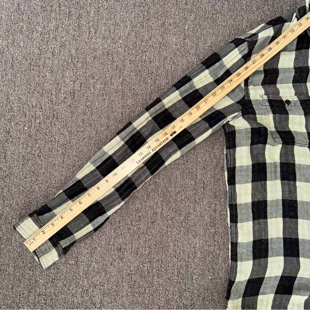 Denim & Supply Ralph Lauren Flannel Shirt Brown Cream XL TG 100% Cotton Men’s - Picture 4 of 7